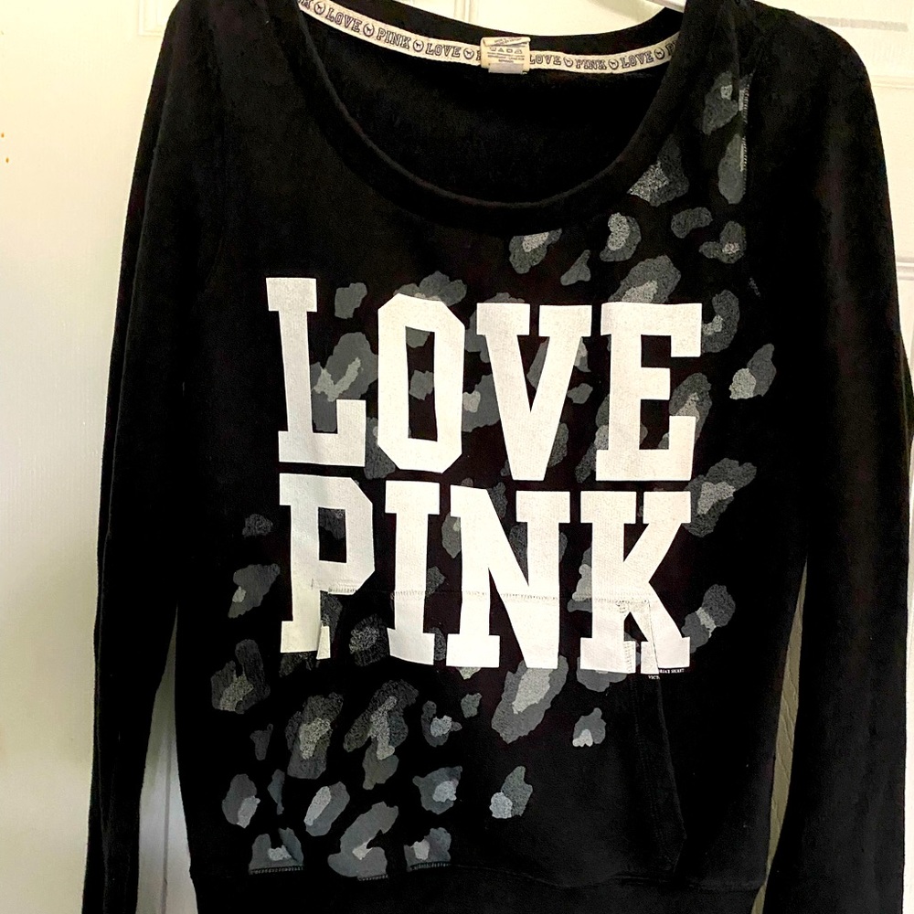 Love pink camo sweater